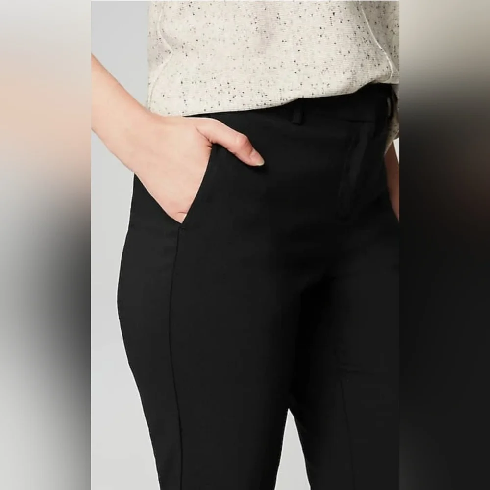 J. Jill Wearever Collection Pants Women's Black Woven Trousers 12 petite NWT - Picture 2 of 12